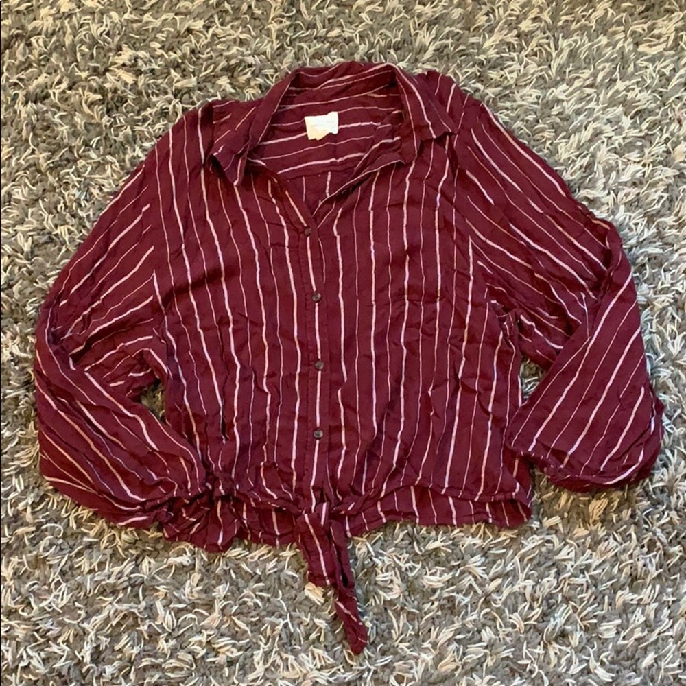 Striped, Button-Down, American Eagle Top